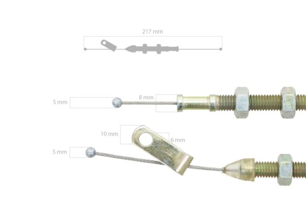 Cavo acceleratore Lunghezza: 217mm Massey Ferguson, Perkins - immagine 2