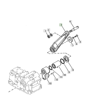 Braccio di sollevamento (superiore) Con perno Yanmar YM180, YM186, YM1510, John Deere 650, 750, Cub Cadet EX2900, EX3200