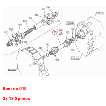 Albero di trasmissione Kubota X20, X24, GT3, GT5, GT8