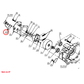 Anello OR Ø18 x Ø2.5 Albero del freno Captain 260, 